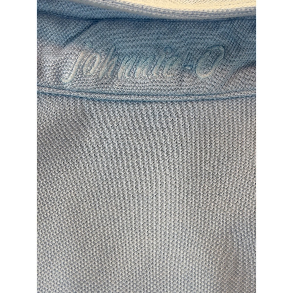 Johnnie-O Hangin Out Polo Shirt Mens XL Light Blue Short Sleeve Cotton Blend - Picture 6 of 7
